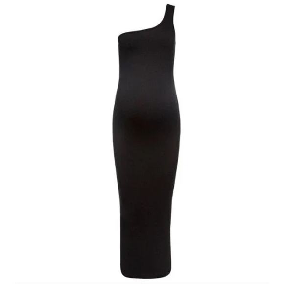 BUMPSUIT One Shoulder Maxi Dress Size Medium Black NWT Jersey Maternity Lounge - Picture 7 of 7